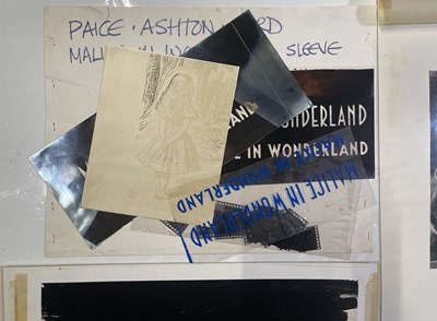 Lot 73 - DEEP PURPLE INTEREST - PAICE ASHTON LORD ORIGINAL DESIGN MATERIALS FOR 'MALICE IN WONDERLAND'. ORIGINAL LP ARTWORK - DESIGNS / HAND DRAWN SKETCHES AND MORE.