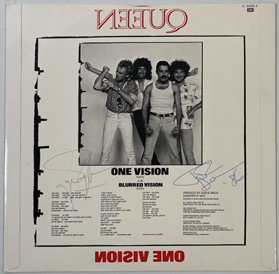Lot 404 - QUEEN - 12" SINGLE SIGNED BY ROGER TAYLOR AND JOHN DEACON.