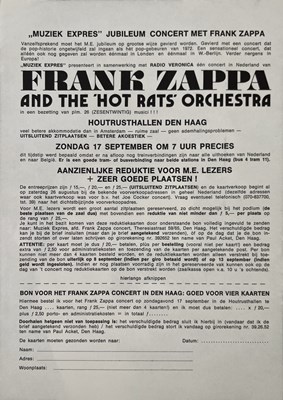 Lot 142 - JANIS JOPLIN / JEFFERSON AIRPLANE / FRANK ZAPPA - RARE DUTCH PROGRAMMES/TICKETS ETC.