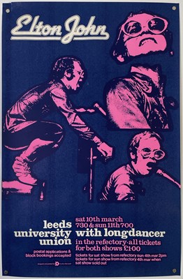 Lot 69 - ELTON JOHN - ORIGINAL 1973 LEEDS CONCERT POSTER.