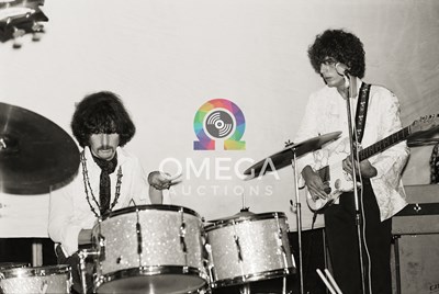 Lot 536 - PINK FLOYD / SYD BARRETT - 1967 STOCKHOLM CONCERT PHOTOS WITH COPYRIGHT AND LARGE QTY SIGNED PRINTS.