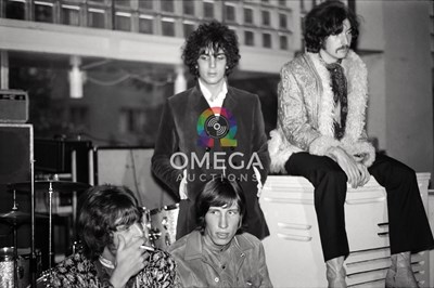 Lot 536 - PINK FLOYD / SYD BARRETT - 1967 STOCKHOLM CONCERT PHOTOS WITH COPYRIGHT AND LARGE QTY SIGNED PRINTS.