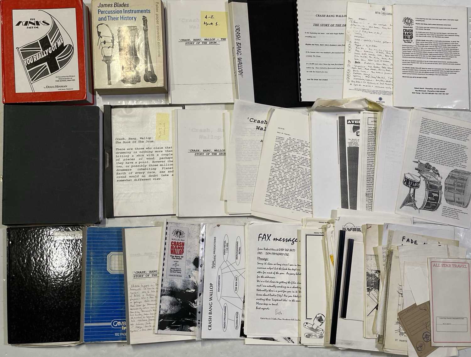 Lot 83 - THE KINKS - ITINERARIES / RAY DAVIES SIGNED BOOK AND MORE.