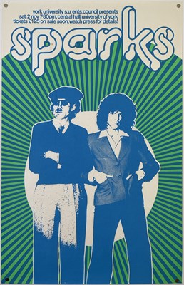 Lot 468 - SPARKS - ORIGINAL 1974 LEEDS CONCERT POSTER.