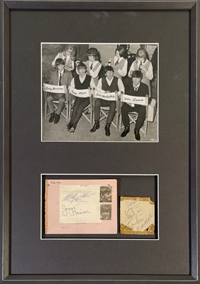 Lot 715 - THE BEATLES - ALL FOUR AUTOGRAPHS IN FRAMED DISPLAY.