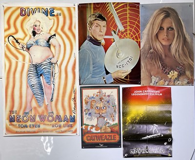 Lot 254 - TV/FILM POSTERS INC CATWEASLE / STAR TREK / DIVINE.