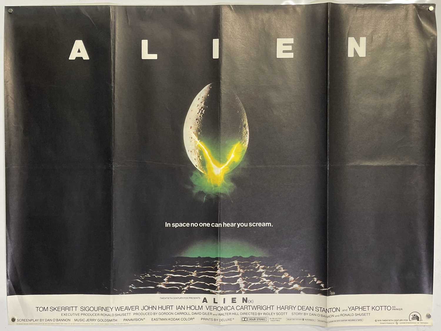 Lot 258 - ALIEN (1979) - ORIGINAL UK QUAD POSTER.