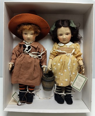Lot 64 - R. JOHN WRIGHT NURSERY RHYME JACK AND JILL LIMITED EDITION FELT DOLLS