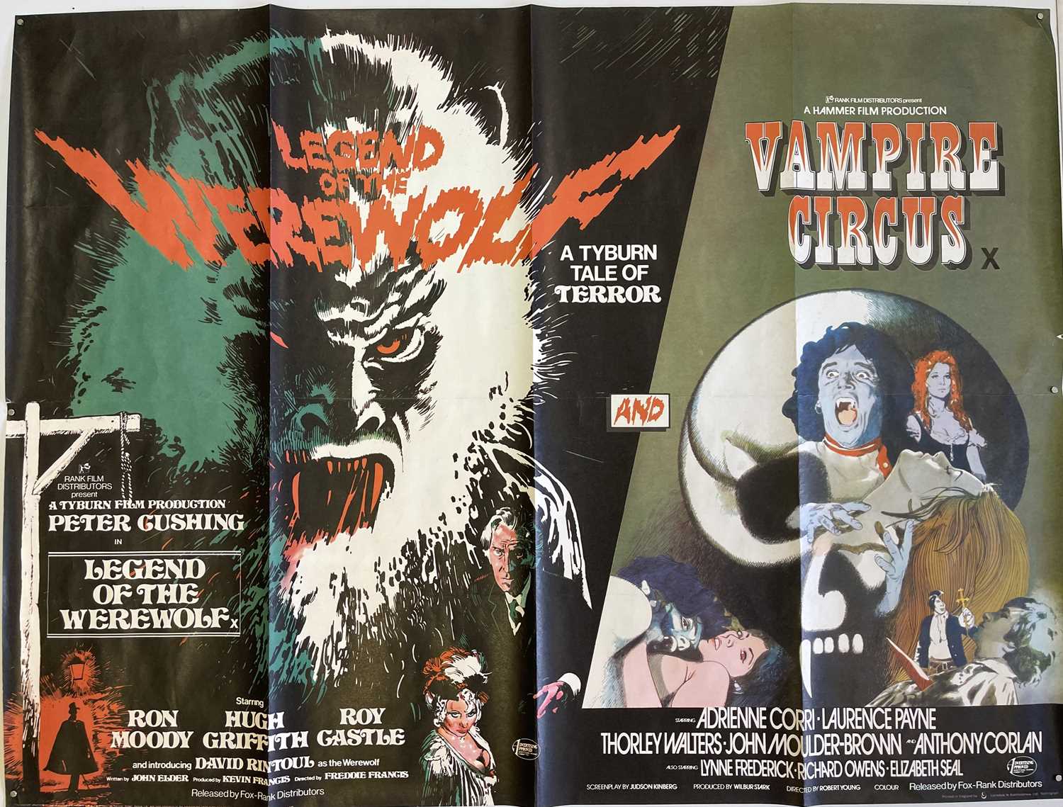 Lot 139 - LEGEND OF THE WEREWOLF / VAMPIRE CIRCUS FILM POSTER.