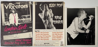 Lot 469 - PUNK - ORIGINAL CBS PRESS ADVERTS INC IGGY POP / VIBRATORS / CLASH.