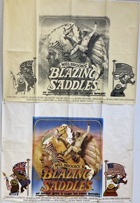 Lot 155 - BLAZING SADDLES UK QUAD POSTERS.