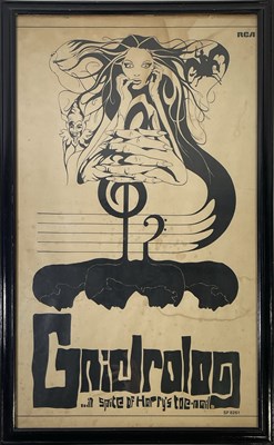 Lot 112 - GNIDROLOG (1972) - ORIGINAL RCA PROMOTIONAL POSTER.