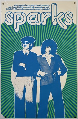 Lot 73 - SPARKS - ORIGINAL 1974 YORK CONCERT POSTER.