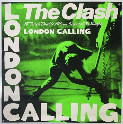 Lot 75 - THE CLASH - ORIGINAL GREEN PROMOTIONAL POSTER FOR 'LONDON CALLING'.