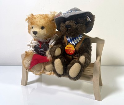Lot 3 - Oktoberfest Bears with Wooden Bench - 670381