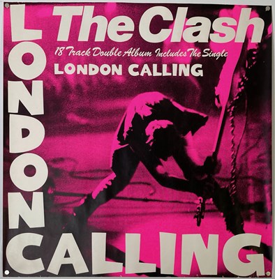 Lot 468 - THE CLASH - ORIGINAL PINK PROMOTIONAL POSTER FOR 'LONDON CALLING'.