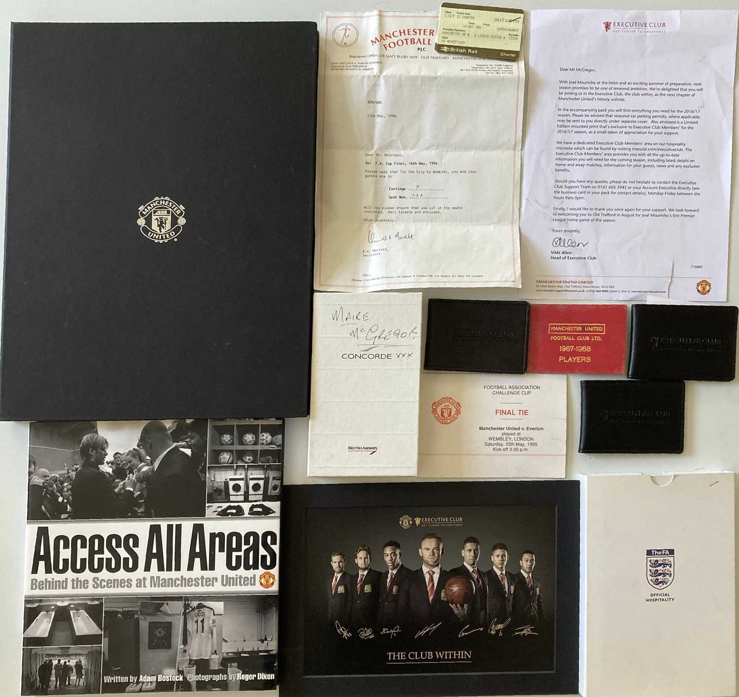 Lot 173 - MANCHESTER UNITED MEMORABILIA - EXECUTIVE TICKETS AND EPHEMERA ETC.