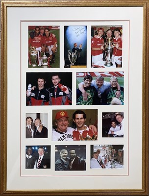 Lot 183 - MANCHESTER UNITED MEMORABILIA - FRAMED AND SIGNED ITEMS.