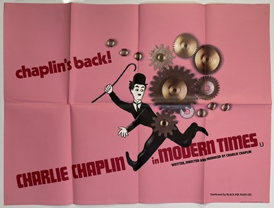 Lot 50 - CHARLIE CHAPLIN - MODERN TIMES - UK QUAD - 1960S RR.