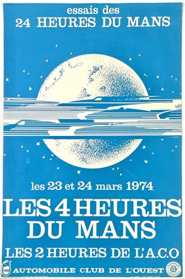 Lot 1 - MOTORSPORT - ORIGINAL 1974 LE MANS POSTER.