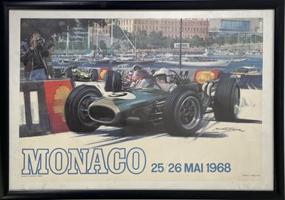 Lot 4 - MOTORSPORT - 1968 MONACO POSTER - ART BY MICHAEL TURNER.