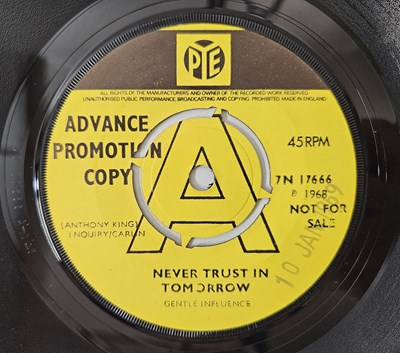 Lot 33 - GENTLE INFLUENCE - NEVER TRUST IN TOMORROW 7" (ORIGINAL UK PROMO - PYE 7N 17666)