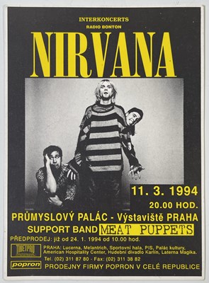 Lot 89 - NIRVANA - RARE POSTCARD FOR 1994 PRAGUE CONCERT.