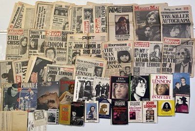Lot 337 - THE BEATLES - JOHN LENNON - MEMORABILIA / NEWSPAPERS / MAGAZINES.