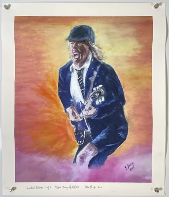Lot 343 - AC/DC - LIMITED EDITION SIGNED ART PRINT - ANGUS YOUNG.