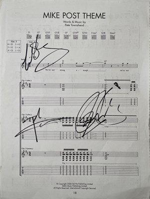 Lot 165 - THE WHO - SIGNED SHEET MUSIC.