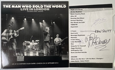 Lot 550 - DAVID BOWIE INTEREST - HOLY HOLY BAND SIGNED SET LIST INC KEN SCOTT.