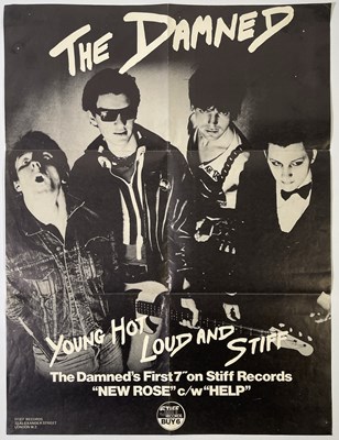 Lot 474 - PUNK - THE DAMNED - ORIGINAL NEW ROSE PROMOTIONAL POSTER.