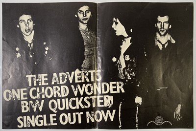 Lot 475 - PUNK - THE ADVERTS - ORIGINAL STIFF RECORDS PROMO POSTER.