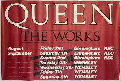 Lot 377 - QUEEN - ORIGINAL 'THE WORKS' TOUR DATES BILLBOARD POSTER.