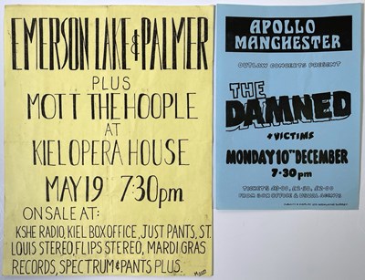 Lot 90 - CONCERT HANDBILLS - THE DAMNED / EMERSON, LAKE AND PALMER.