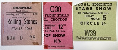 Lot 325 - THE ROLLING STONES - COLLECTION OF THREE ORIGINAL 1960S TICKET STUBS.