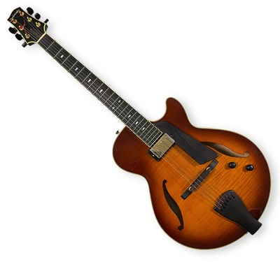 Lot 36 - SHADOW SKY JIMMY BRUNO ELECTRIC SEMI-HOLLOW ARCHTOP GUITAR.