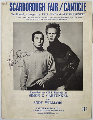 Lot 223 - PAUL SIMON - SIGNED SHEET MUSIC.
