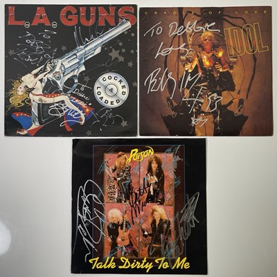 Lot 232 - AMERICAN SIGNED LPS INC LA GUNS / BILLY IDOL / POISON.