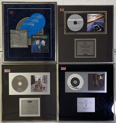 Lot 288 - FRAMED POP AWARDS INC SHERYL CROW / NICKELBACK.
