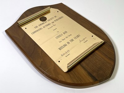 Lot 400 - STEELY DAN - ORIGINAL ASCAP AWARD FOR 'REELIN' IN THE YEARS'.