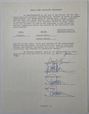 Lot 402 - STEELY DAN - FAGEN AND BECKER SIGNED COPYRIGHT ASSIGNMENT FORM - 'GAUCHO'.