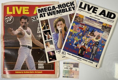 Lot 69 - LIVE AID - PROGRAMME AND TICKET.
