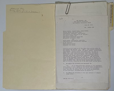 Lot 411 - STEELY DAN - CONTRACTS AND DOCUMENTS INC FULL BAND SIGNED PAGES.