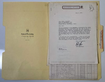 Lot 412 - STEELY DAN - CONTRACTS AND DOCUMENTS INC FULL BAND SIGNED PAGES.