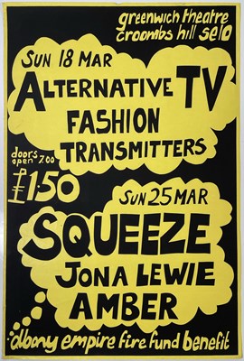 Lot 154 - THE DEPTFORD ALBANY POSTER COLLECTION - SQUEEZE / ALTERNATIVE TV - ORIGINAL 1979 CONCERT POSTER.