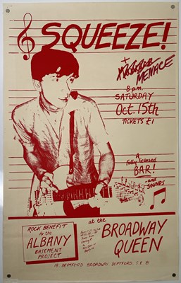 Lot 157 - THE DEPTFORD ALBANY POSTER COLLECTION - SQUEEZE - 1977 CONCERT POSTER.