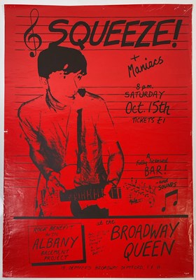 Lot 159 - THE DEPTFORD ALBANY POSTER COLLECTION - SQUEEZE - 1977 CONCERT POSTER.
