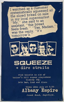 Lot 163 - DIRE STRAITS - RARE ORIGINAL POSTER FOR THE FIRST EVER CONCERT AS DIRE STRAITS.