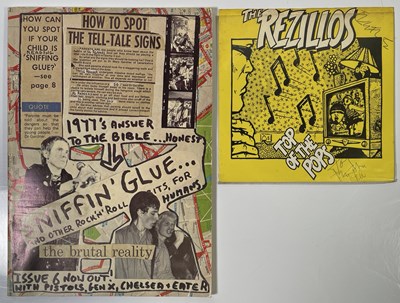 Lot 486 - PUNK - REZILLOS SIGNED SINGLE / SNIFFIN' GLUE BIBLE BOOK.